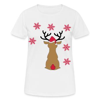 Elch - Frauen T-Shirt atmungsaktiv - Weiß - Vorne - AI Model Female 172 dark (172cm)