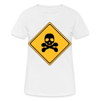Danger Warning Sign # - Women's Breathable T-Shirt - white - Front - AI Model Female 172 dark (172cm)