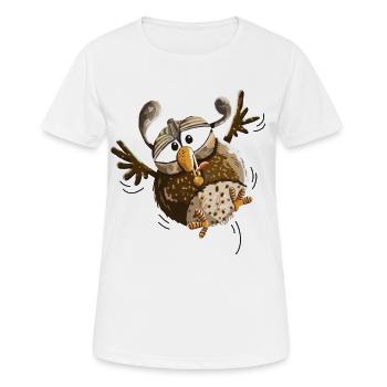 Fluttering owl flying low - owls - funny - Women's Breathable T-Shirt - white - Front - AI Model Female 172 dark (172cm)