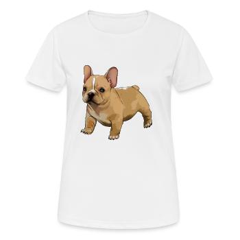 bouledogue français - T-shirt respirant Femme - blanc - Devant - AI Model Female 172 dark (172cm)