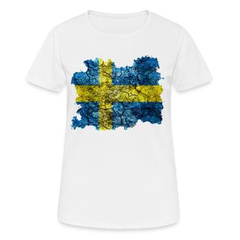 Schweden Vintage Flagge - Frauen T-Shirt atmungsaktiv - Weiß - Vorne - AI Model Female 172 dark (172cm)