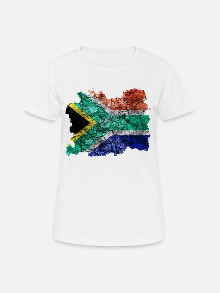 Südafrika Vintage Flagge - Frauen T-Shirt atmungsaktiv - Weiß