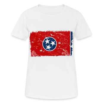 Tennessee Drapeau Vintage - T-shirt respirant Femme - blanc - Devant - AI Model Female 172 dark (172cm)