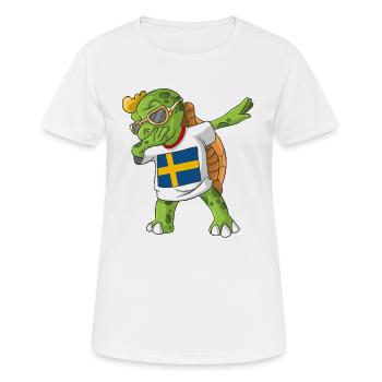 Schweden Dabbing Schildkröte - Frauen T-Shirt atmungsaktiv - Weiß - Vorne - AI Model Female 172 dark (172cm)