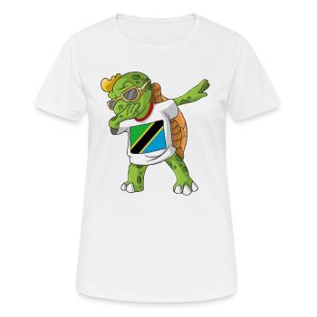 Tanzanie tortue tamponnant - T-shirt respirant Femme - blanc - Devant - AI Model Female 172 dark (172cm)