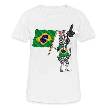 Brésiliens Zebra - T-shirt respirant Femme - blanc - Devant - AI Model Female 172 dark (172cm)