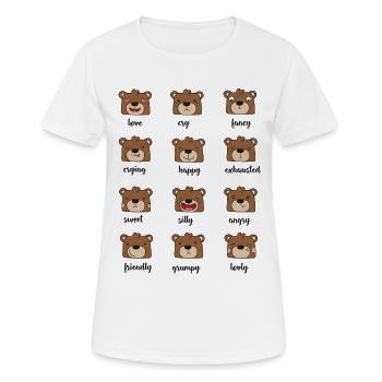 Bear Bear Teddy Cute Kita Feeling Mimic Emotion - Women's Breathable T-Shirt - white - Front - AI Model Female 172 dark (172cm)