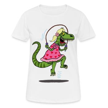 Tyrannosaurus cunning - Women's Breathable T-Shirt - white - Front - AI Model Female 172 dark (172cm)