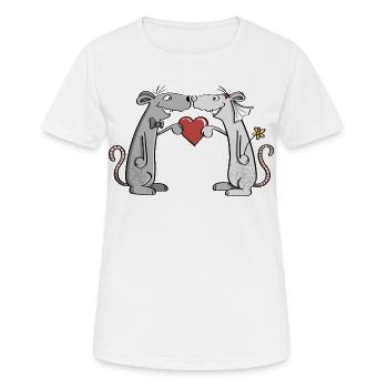 Souris de mariage - mariée et le marié - mariée - marié - T-shirt respirant Femme - blanc - Devant - AI Model Female 172 dark (172cm)
