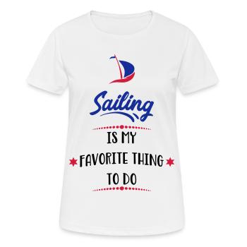 navigation à voile - T-shirt respirant Femme - blanc - Devant - AI Model Female 172 dark (172cm)
