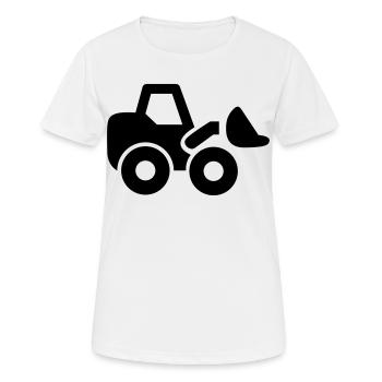 Bagger - Frauen T-Shirt atmungsaktiv - Weiß - Vorne - AI Model Female 172 dark (172cm)