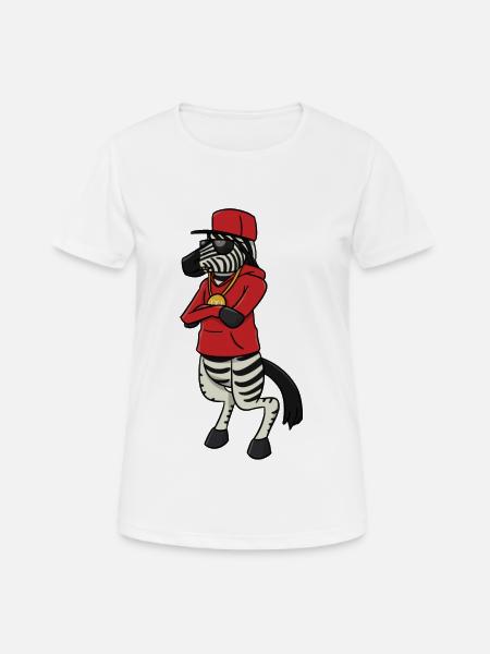Hip Hop Zebra - Frauen T-Shirt atmungsaktiv - Weiß
