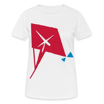 cerfs-volants - T-shirt respirant Femme - blanc - Devant - AI Model Female 172 dark (172cm)
