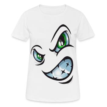 Angry cartoon face - Frauen T-Shirt atmungsaktiv - Weiß - Vorne - AI Model Female 172 dark (172cm)