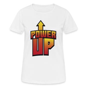 Power Up Level Up Sport Gaming - Frauen T-Shirt atmungsaktiv - Weiß - Vorne - AI Model Female 172 dark (172cm)