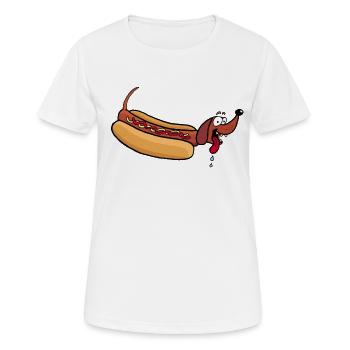 Chien chaud - T-shirt respirant Femme - blanc - Devant - AI Model Female 172 dark (172cm)