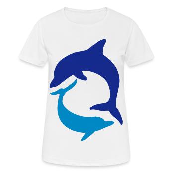 delphin - Frauen T-Shirt atmungsaktiv - Weiß - Vorne - AI Model Female 172 dark (172cm)