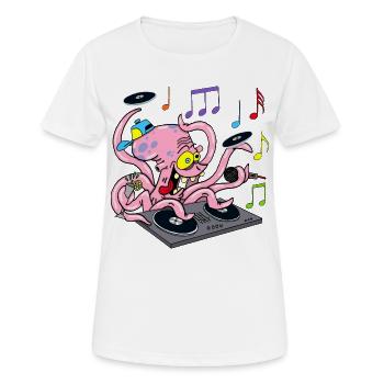 Pieuvre dj - T-shirt respirant Femme - blanc - Devant - AI Model Female 172 dark (172cm)