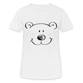 Bärchen Kopf - Bär - Bären - Teddybär - Grizzly - Frauen T-Shirt atmungsaktiv - Weiß - Vorne - AI Model Female 172 dark (172cm)