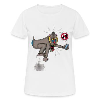 Affe und Handy - Frauen T-Shirt atmungsaktiv - Weiß - Vorne - AI Model Female 172 dark (172cm)