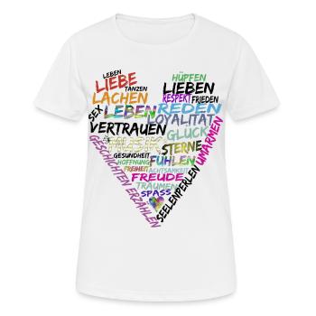 Herz Text - Frauen T-Shirt atmungsaktiv - Weiß - Vorne - AI Model Female 172 dark (172cm)