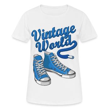 Baskets bleu cru - T-shirt respirant Femme - blanc - Devant - AI Model Female 172 dark (172cm)