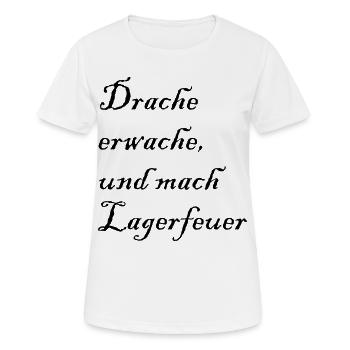 Drache erwache - Frauen T-Shirt atmungsaktiv - Weiß - Vorne - AI Model Female 172 dark (172cm)