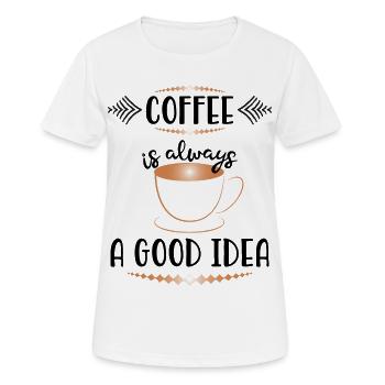 Art Deco Copper Coffee Mug - Women's Breathable T-Shirt - white - Front - AI Model Female 172 dark (172cm)