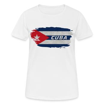 Cuba Flag / Caribbean Havana Gift - Women's Breathable T-Shirt - white - Front - AI Model Female 172 dark (172cm)