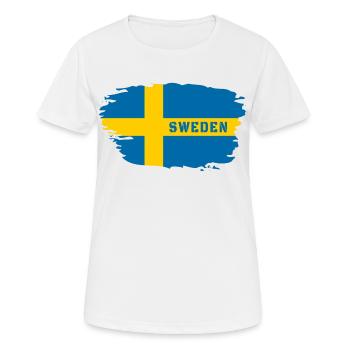 Schweden Flagge / Geschenk Skandinavien Stockholm - Frauen T-Shirt atmungsaktiv - Weiß - Vorne - AI Model Female 172 dark (172cm)