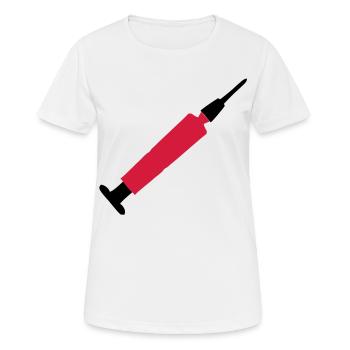 spritze - Frauen T-Shirt atmungsaktiv - Weiß - Vorne - AI Model Female 172 dark (172cm)