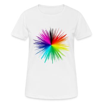 Color explosion radial burst - Women's Breathable T-Shirt - white - Front - AI Model Female 172 dark (172cm)