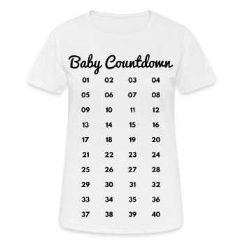 Semaines de grossesse - T-shirt respirant Femme - blanc - Devant - AI Model Female 172 dark (172cm)