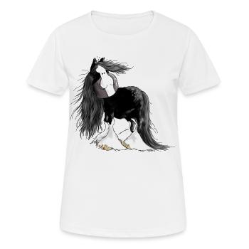 Shire Horse - Shire Horses - Kaltblut - Pferd - Frauen T-Shirt atmungsaktiv - Weiß - Vorne - AI Model Female 172 dark (172cm)