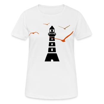 Leuchtturm | Seefahrt | Meer - Frauen T-Shirt atmungsaktiv - Weiß - Vorne - AI Model Female 172 dark (172cm)
