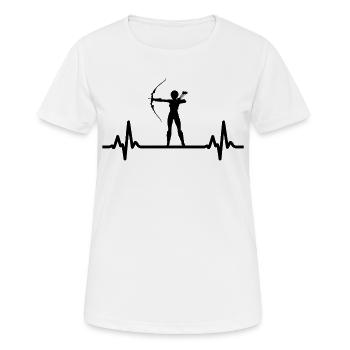 tir à l'arc - T-shirt respirant Femme - blanc - Devant - AI Model Female 172 dark (172cm)