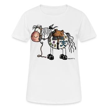 Westernpferd - Indianer Pferd - Western - Frauen T-Shirt atmungsaktiv - Weiß - Vorne - AI Model Female 172 dark (172cm)