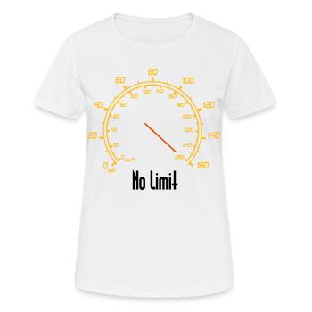 Tacho | No Limit - Frauen T-Shirt atmungsaktiv - Weiß - Vorne - AI Model Female 172 dark (172cm)