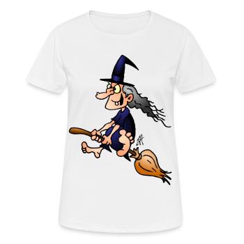 Sorcière sur un balai - T-shirt respirant Femme - blanc - Devant - AI Model Female 172 dark (172cm)