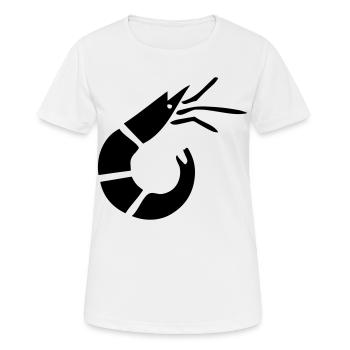 Garnele - Krabbe - Shrimp -Fischerei - Frauen T-Shirt atmungsaktiv - Weiß - Vorne - AI Model Female 172 dark (172cm)