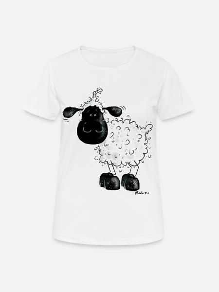Wolliges Schäfchen - Schaf - Sheep - Frauen T-Shirt atmungsaktiv - Weiß