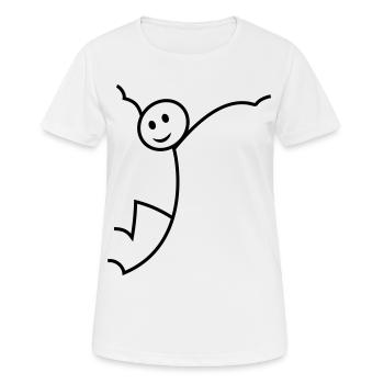 Strichmännchen - Frauen T-Shirt atmungsaktiv - Weiß - Vorne - AI Model Female 172 dark (172cm)