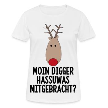 lustige Weihnachten - Frauen T-Shirt atmungsaktiv - Weiß - Vorne - AI Model Female 172 dark (172cm)