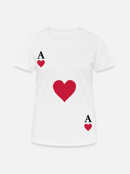 Herz Ass - Frauen T-Shirt atmungsaktiv - Weiß