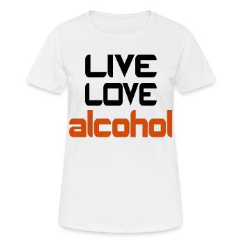 alcohol - Women's Breathable T-Shirt - white - Front - AI Model Female 172 dark (172cm)