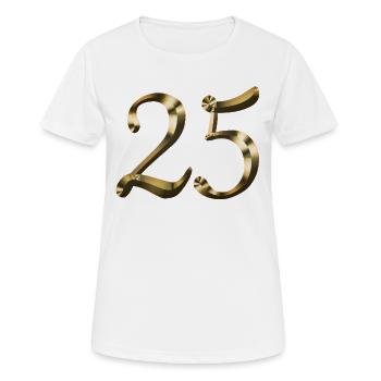 25 Jahre Gold 25. Geburtstag Jubilar Jubiläum - Frauen T-Shirt atmungsaktiv - Weiß - Vorne - AI Model Female 172 dark (172cm)