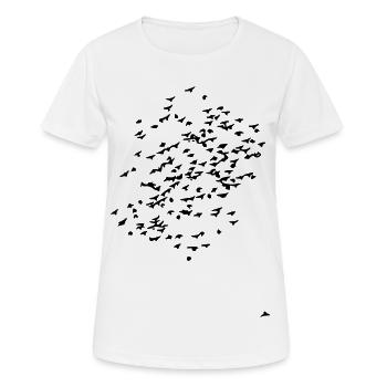 Unklarer Entwurf – schwarze Fläche - Frauen T-Shirt atmungsaktiv - Weiß - Vorne - AI Model Female 172 dark (172cm)