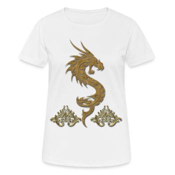 wonderful chinese dragon - Women's Breathable T-Shirt - white - Front - AI Model Female 172 dark (172cm)