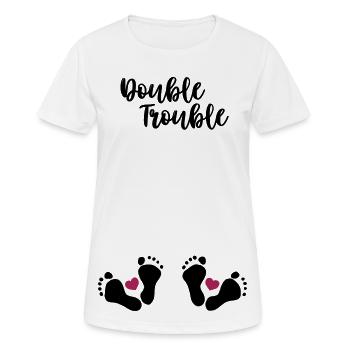 Double Trouble - Pregnant with twins - Women's Breathable T-Shirt - white - Front - AI Model Female 172 dark (172cm)