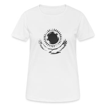 Kazakhstan Eagle steppe eagle silver flag flag - Women's Breathable T-Shirt - white - Front - AI Model Female 172 dark (172cm)